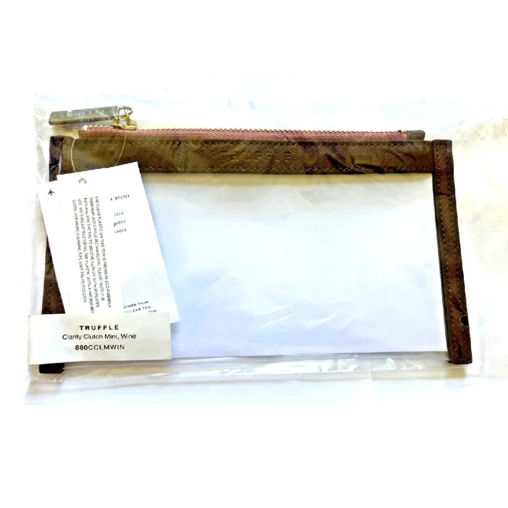 Truffle Clarity Clutch Mini in Wine - Rare/Discontinued - New in Package